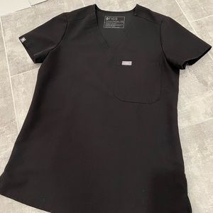 FIGS Black Catarina Scrub Top